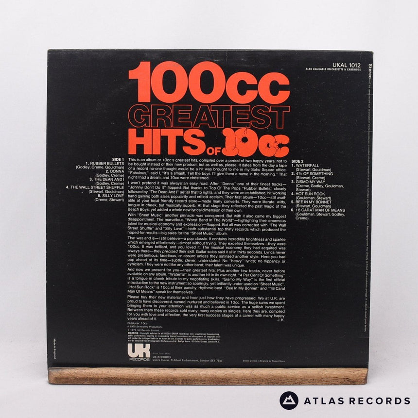 10cc - 100cc Greatest Hits Of 10cc - LP Vinyl Record - VG+/EX