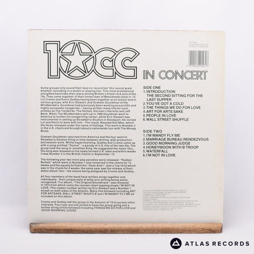 10cc - 10cc In Concert - LP Vinyl Record - VG+/EX