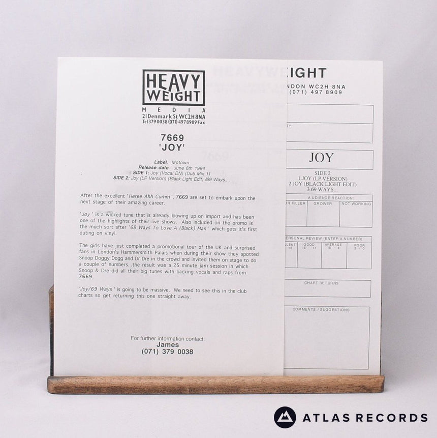 7669 - Joy - Promo 12" Vinyl Record -