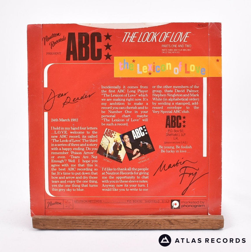 ABC - The Look Of Love - 7" Vinyl Record - VG+/VG+