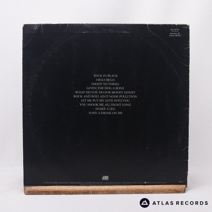 AC/DC - Back In Black - Embossed Sleeve Reissue LP Vinyl Record - VG/VG+