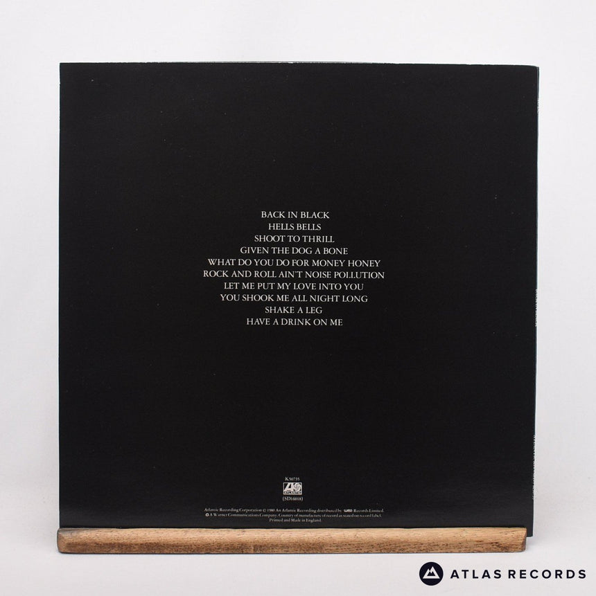 AC/DC - Back In Black - Embossed Sleeve A-2 B1 LP Vinyl Record - EX/EX