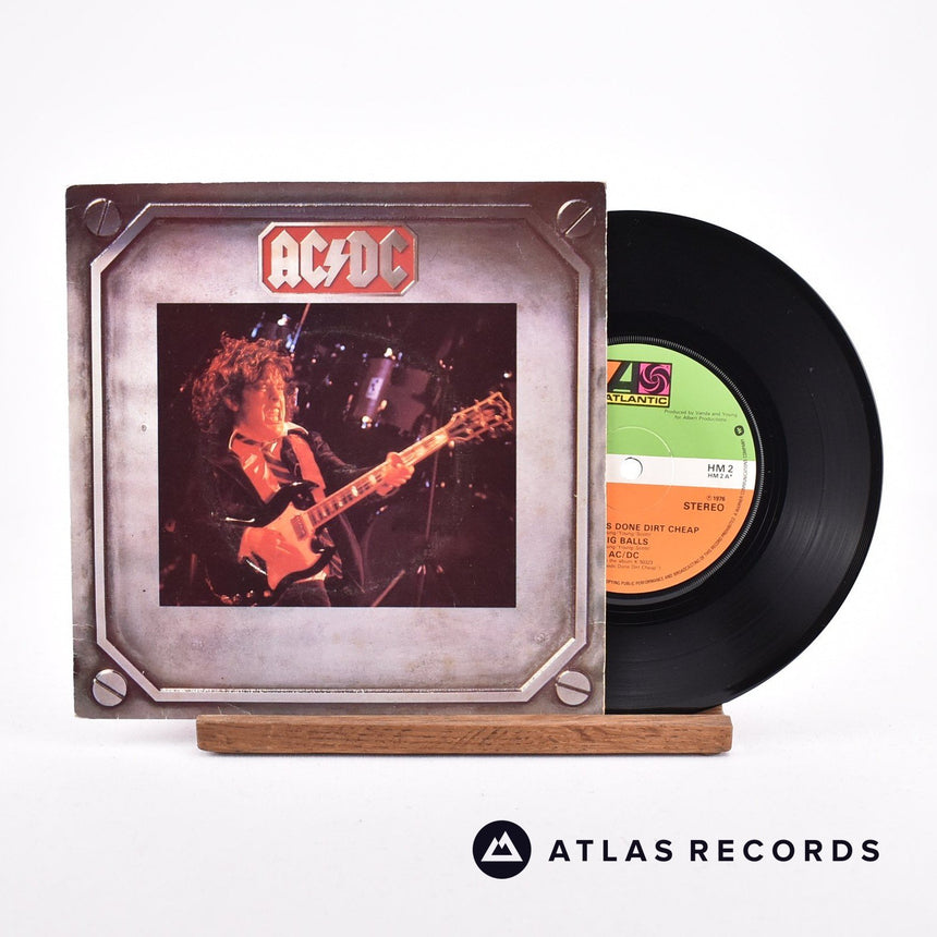 AC/DC Dirty Deeds Done Dirt Cheap 7" Vinyl Record - Front Cover & Record