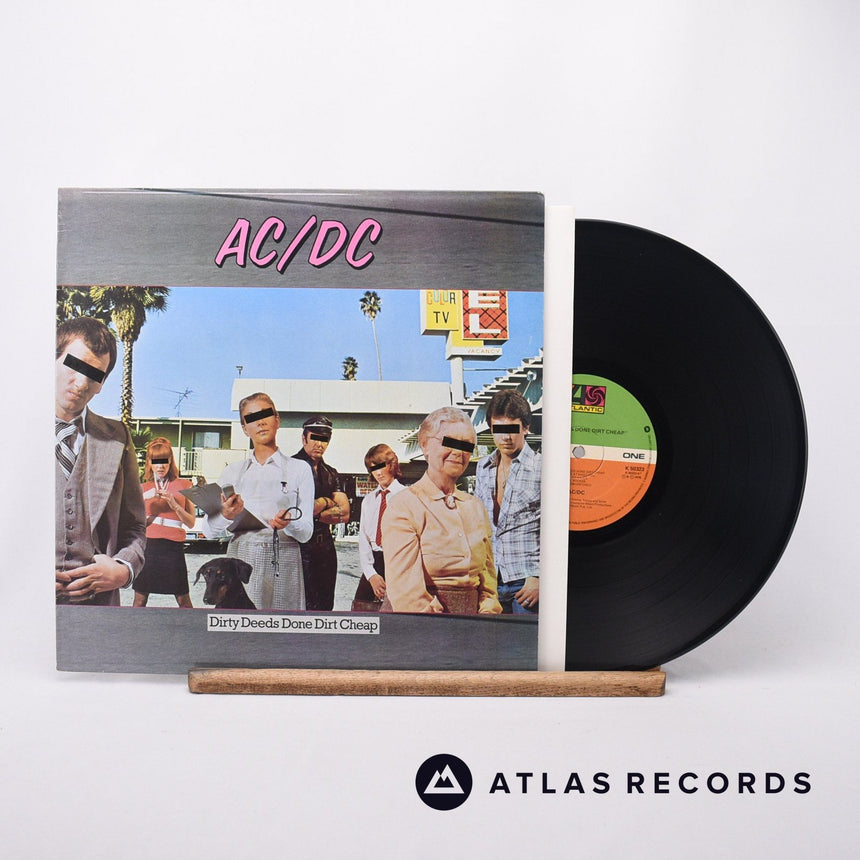 AC/DC Dirty Deeds Done Dirt Cheap LP Vinyl Record - Front Cover & Record