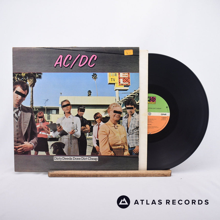 AC/DC Dirty Deeds Done Dirt Cheap LP Vinyl Record - Front Cover & Record