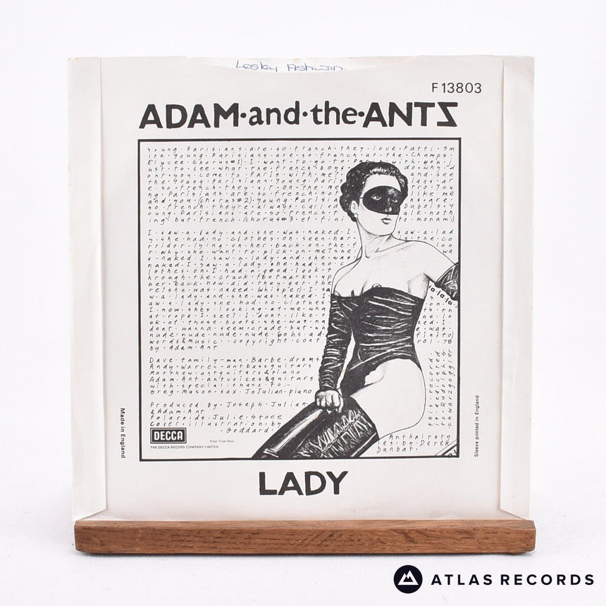 Adam And The Ants - Young Parisians - 7" Vinyl Record - VG+/EX