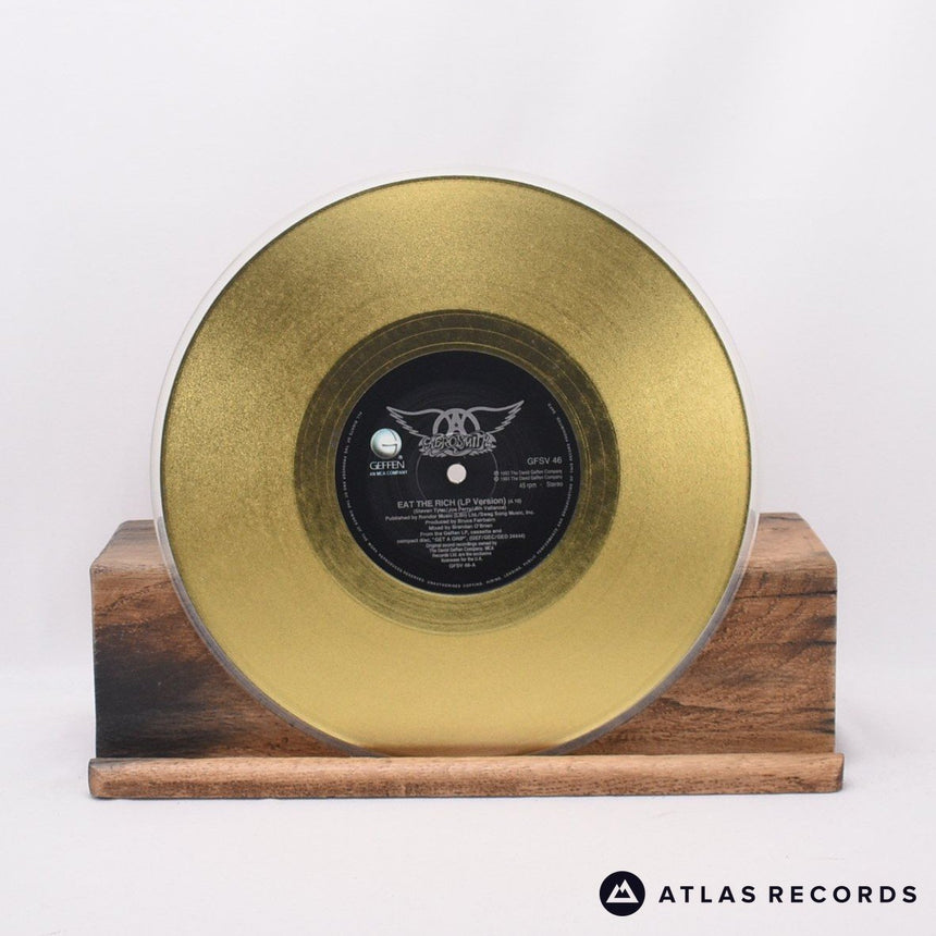 Aerosmith - Eat The Rich - Gold Die-Cut Sleeve 10" Vinyl Record - EX/EX