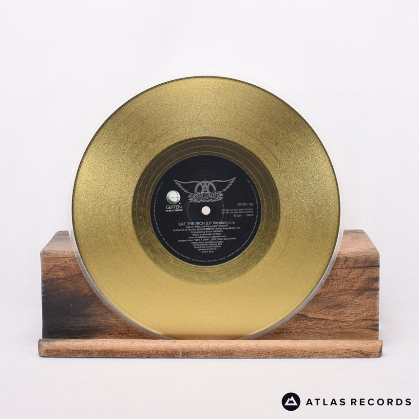 Aerosmith - Eat The Rich - Gold Die-Cut Sleeve 10" Vinyl Record - EX/EX