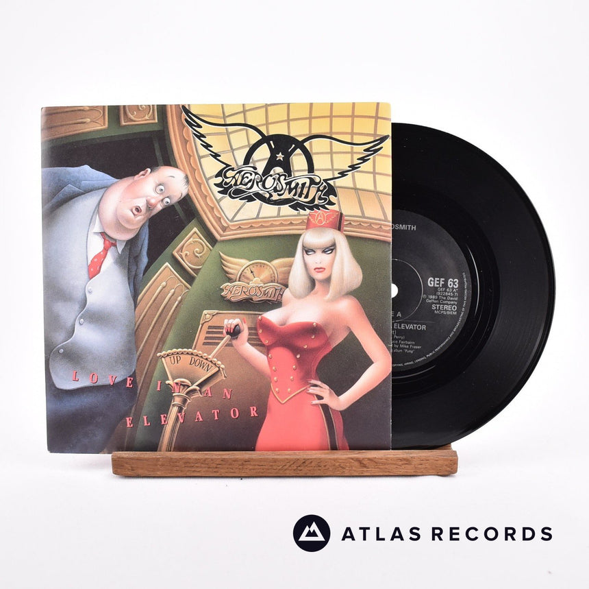 Aerosmith Love In An Elevator 7" Vinyl Record - Front Cover & Record
