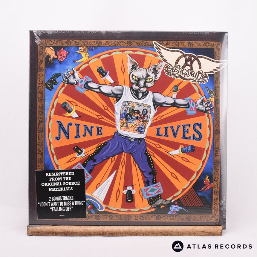 Aerosmith Nine Lives 2 x LP Vinyl Record - Front Cover & Record