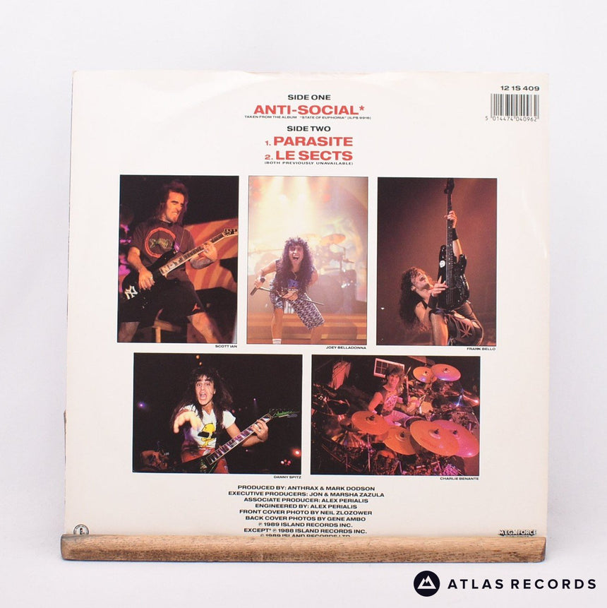 Anthrax - Anti-Social - Translucent Red 12" Vinyl Record - VG+/EX