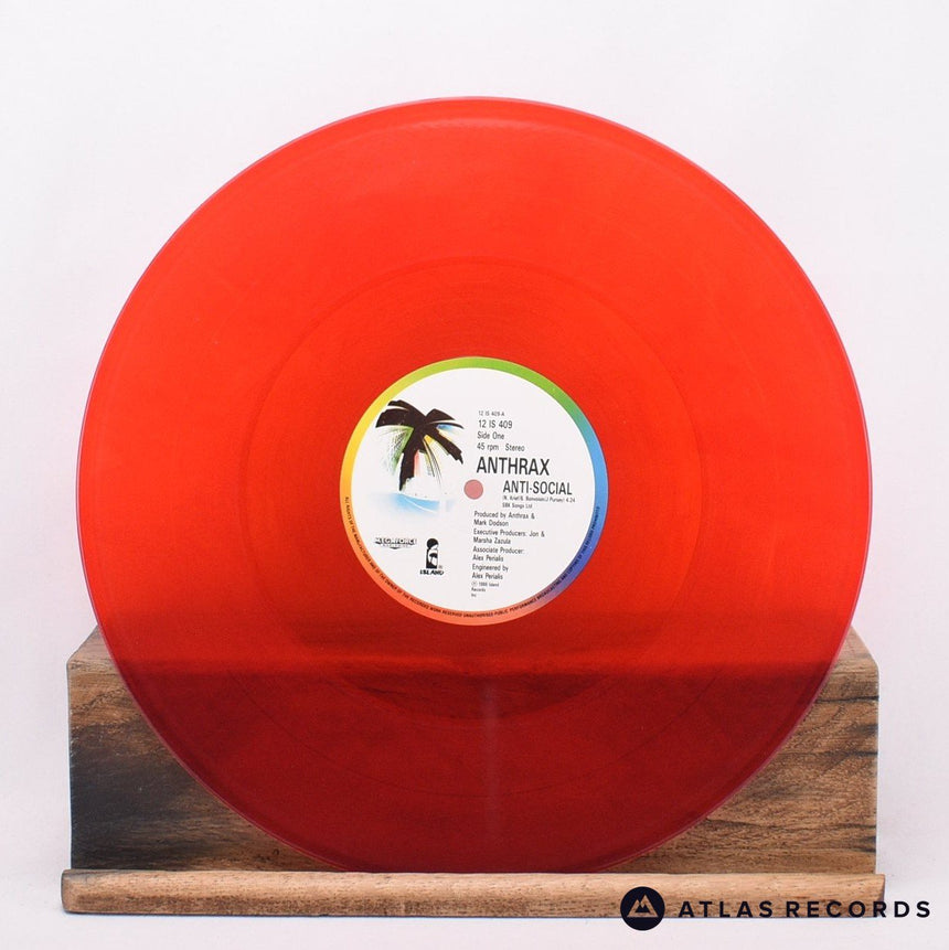 Anthrax - Anti-Social - Translucent Red 12" Vinyl Record - VG+/EX