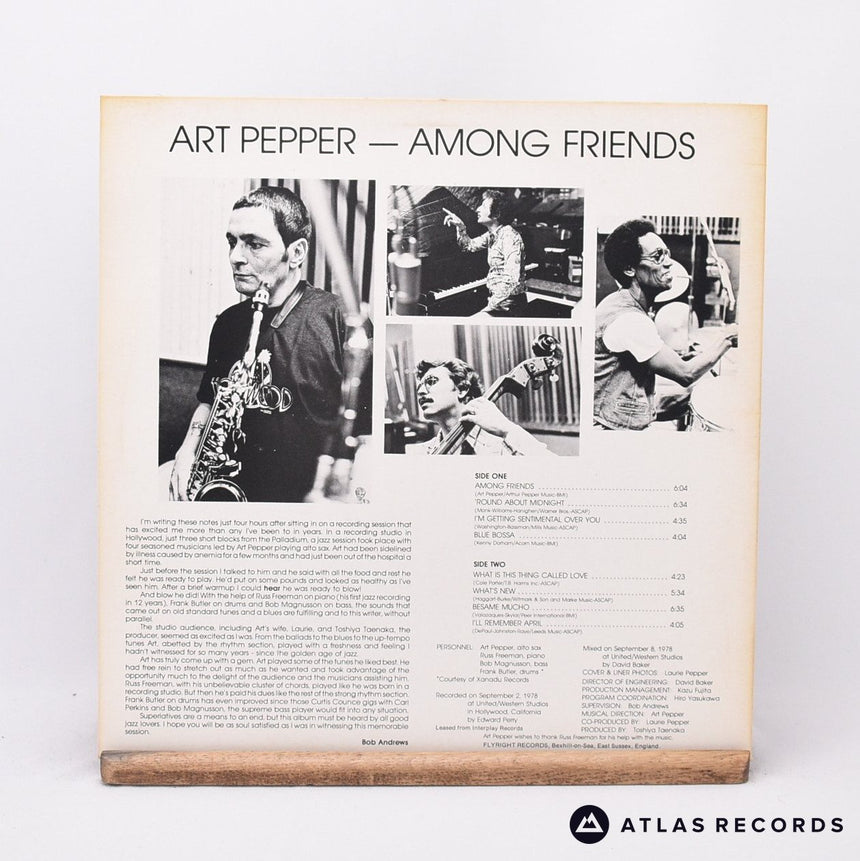 Art Pepper - Among Friends - LP Vinyl Record - VG+/EX