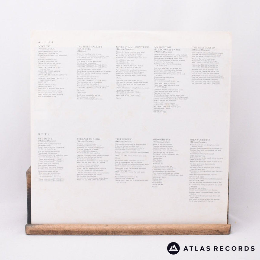 Asia - Alpha - Lyric Sheet LP Vinyl Record - EX/EX