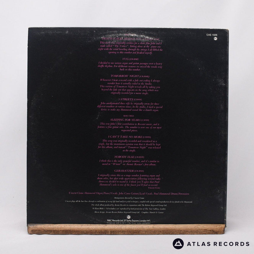 Atomic Rooster - Death Walks Behind You - A-1 B-1 LP Vinyl Record - VG+/EX