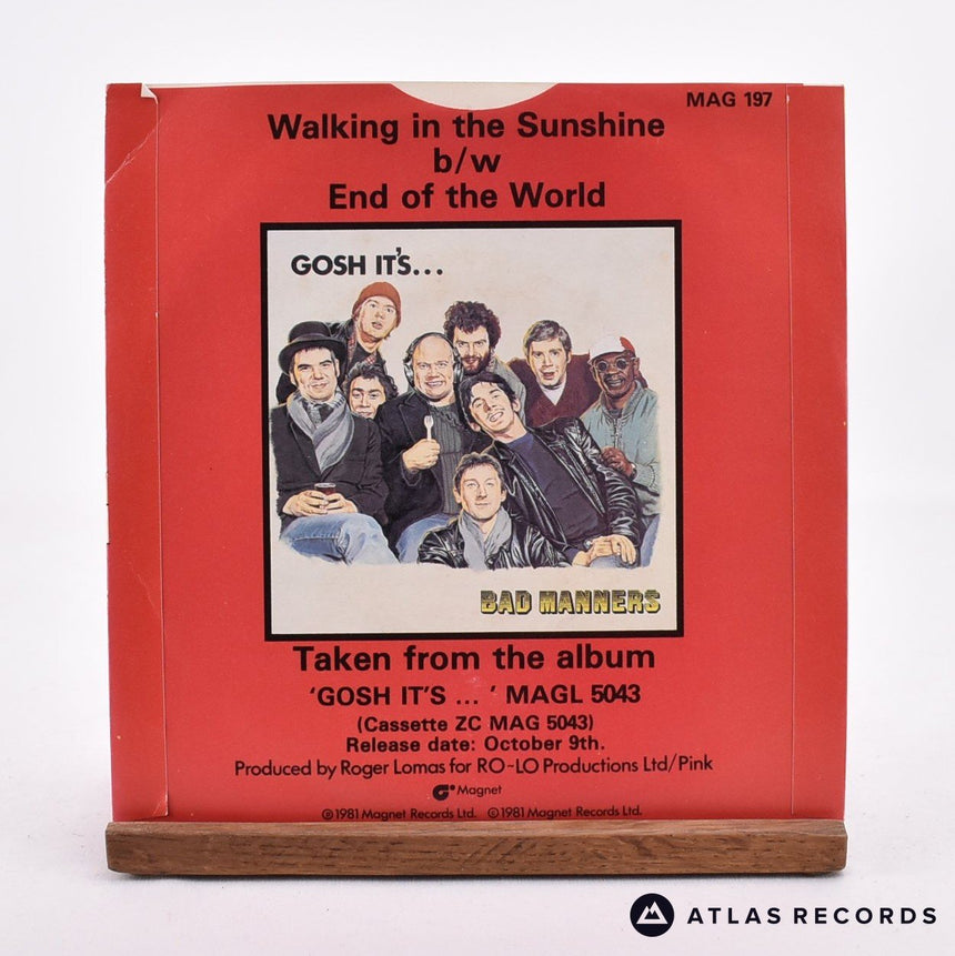 Bad Manners - Walking In The Sunshine - 7" Vinyl Record - EX/EX