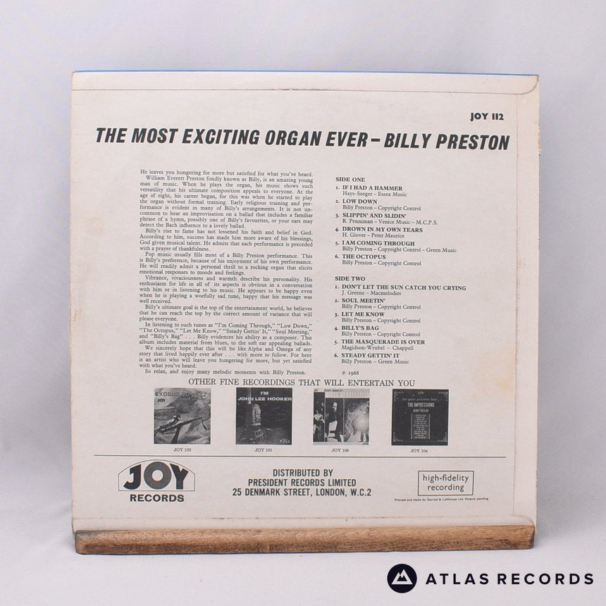 Billy Preston - The Most Exciting Organ Ever - Reissue LP Vinyl Record - VG+/VG+