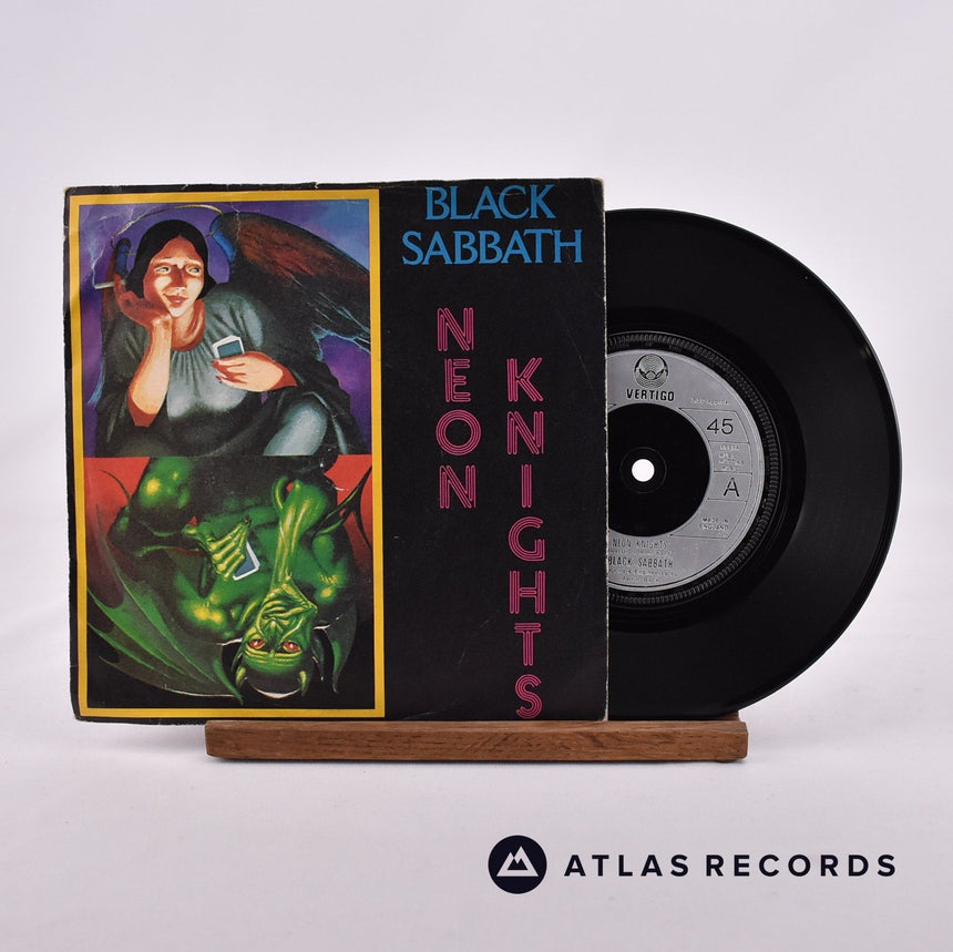Black Sabbath Neon Knights 7" Vinyl Record - Front Cover & Record