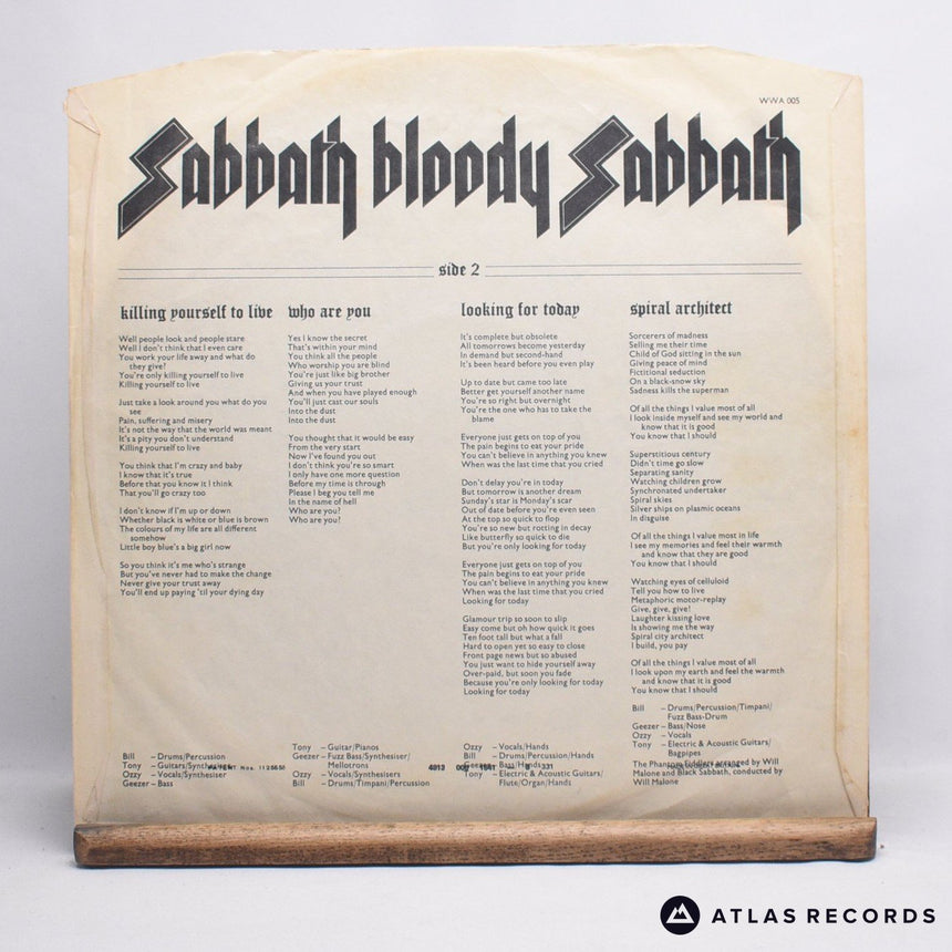 Black Sabbath - Sabbath Bloody Sabbath - 1Y//2 2Y//2 LP Vinyl Record - VG+/VG+