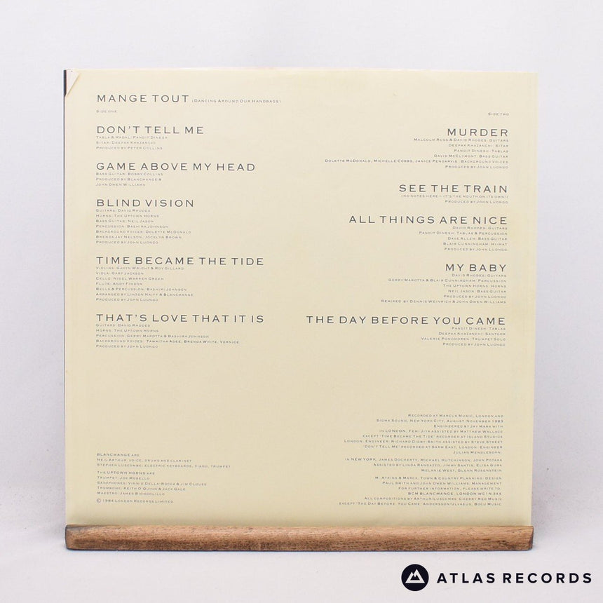 Blancmange - Mange Tout - Textured Sleeve LP Vinyl Record - EX/EX
