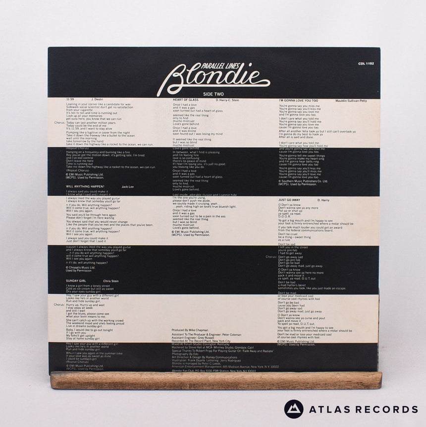 Blondie - Parallel Lines - Reissue A//3 B//5 LP Vinyl Record - EX/VG+