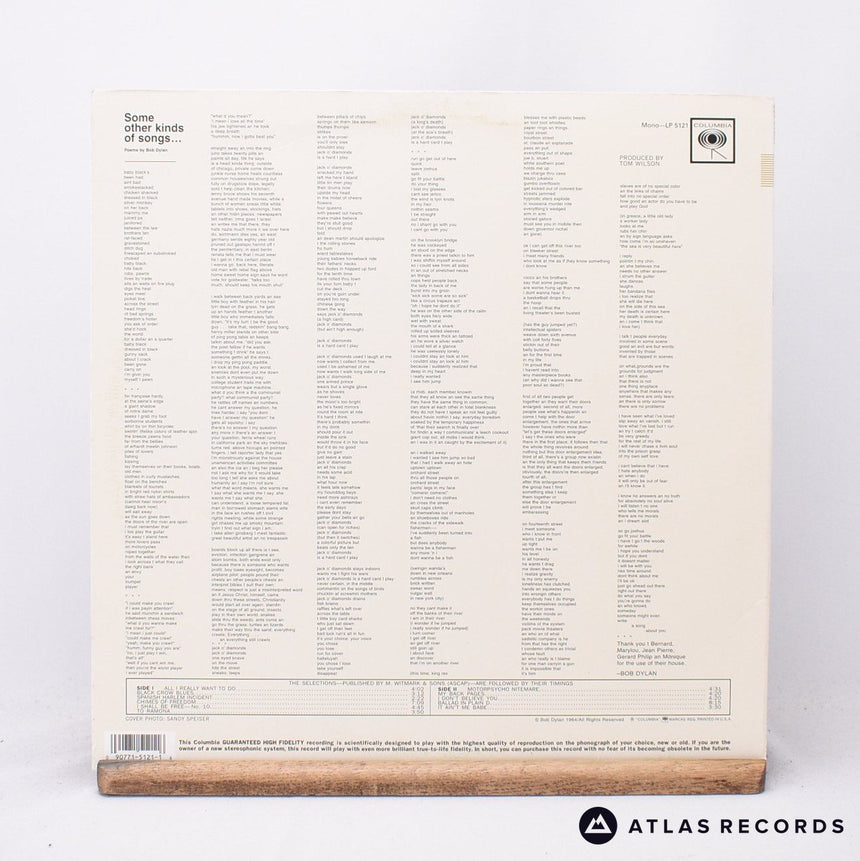 Bob Dylan - Another Side Of Bob Dylan - Mono Reissue A B LP Vinyl Record - EX/EX