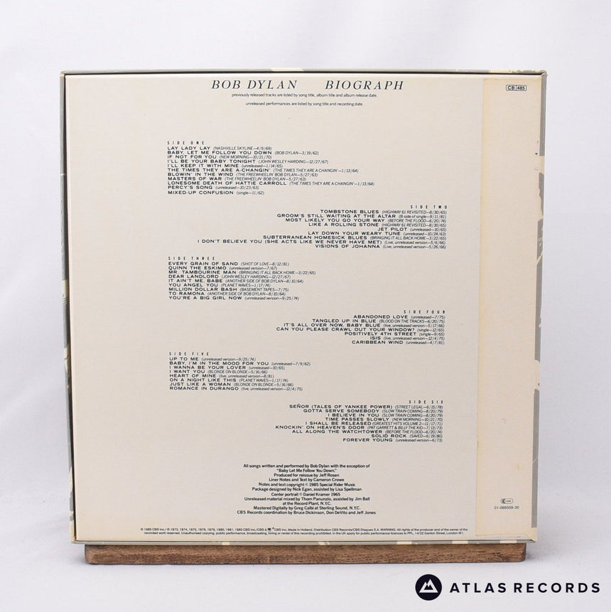 Bob Dylan - Biograph - Booklet Lyric Sheet 3 x Cassette - EX/NM