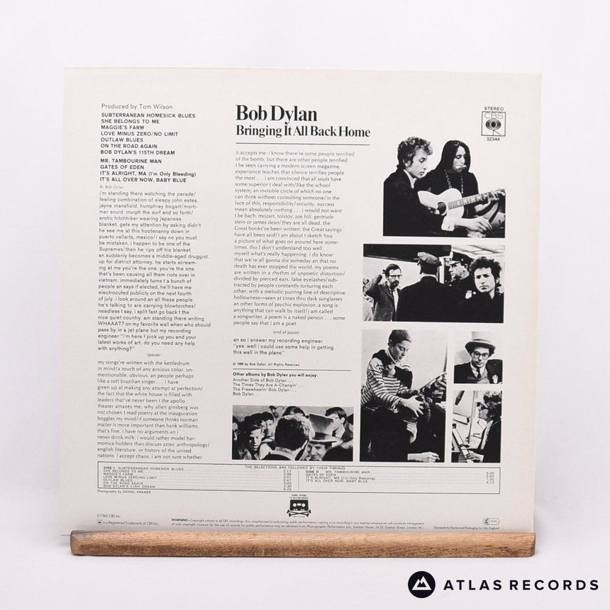 Bob Dylan - Bringing It All Back Home - Reissue LP Vinyl Record - EX/EX