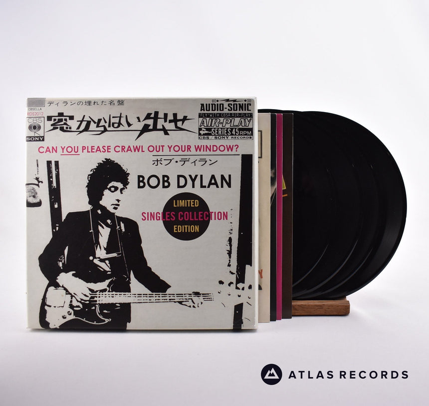 Bob Dylan Can You Please Crawl Out Your Window? 4 x 7" Box Set Vinyl Record - Front Cover & Record