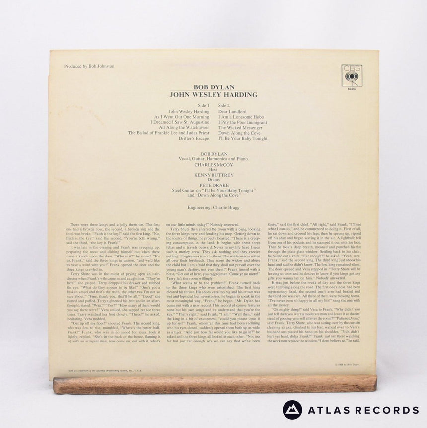 Bob Dylan - John Wesley Harding - Reissue A2 B2 LP Vinyl Record - EX/EX
