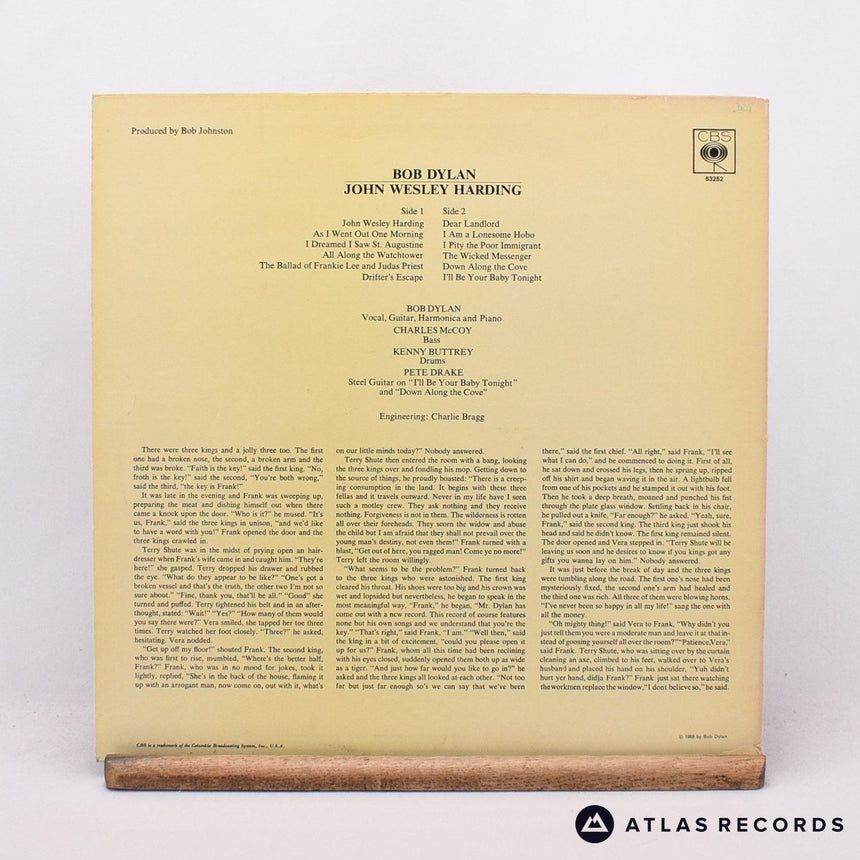 Bob Dylan - John Wesley Harding - Reissue LP Vinyl Record - VG+/EX