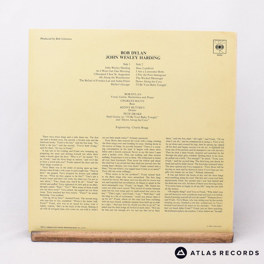 Bob Dylan - John Wesley Harding - Reissue LP Vinyl Record - EX/EX