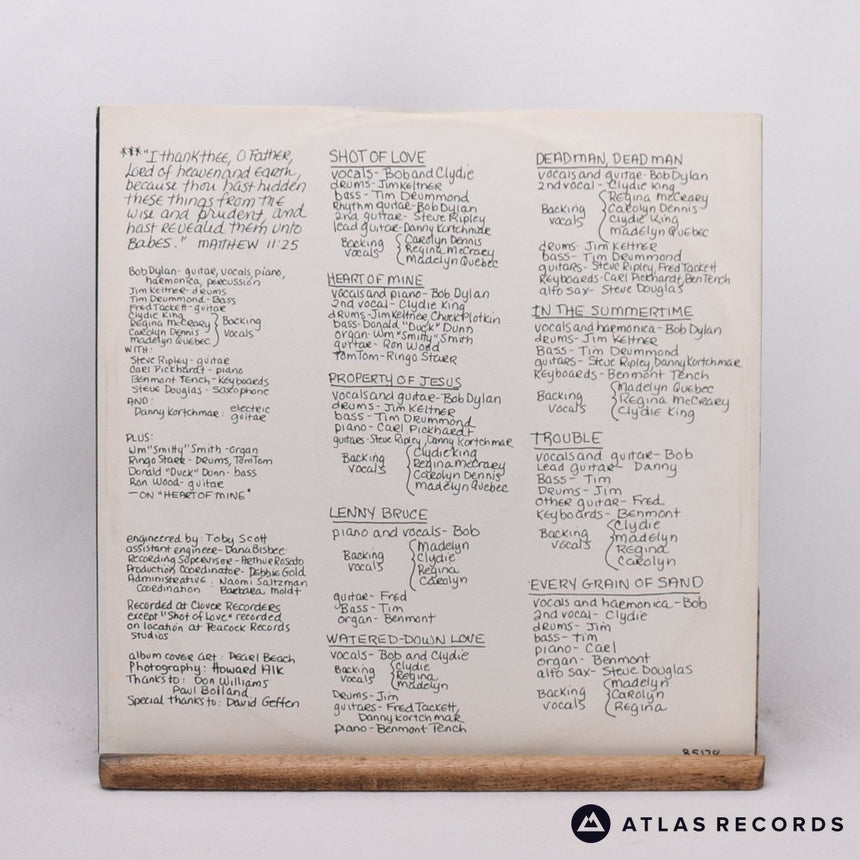 Bob Dylan - Shot Of Love - Lyric Sheet LP Vinyl Record - VG+/EX
