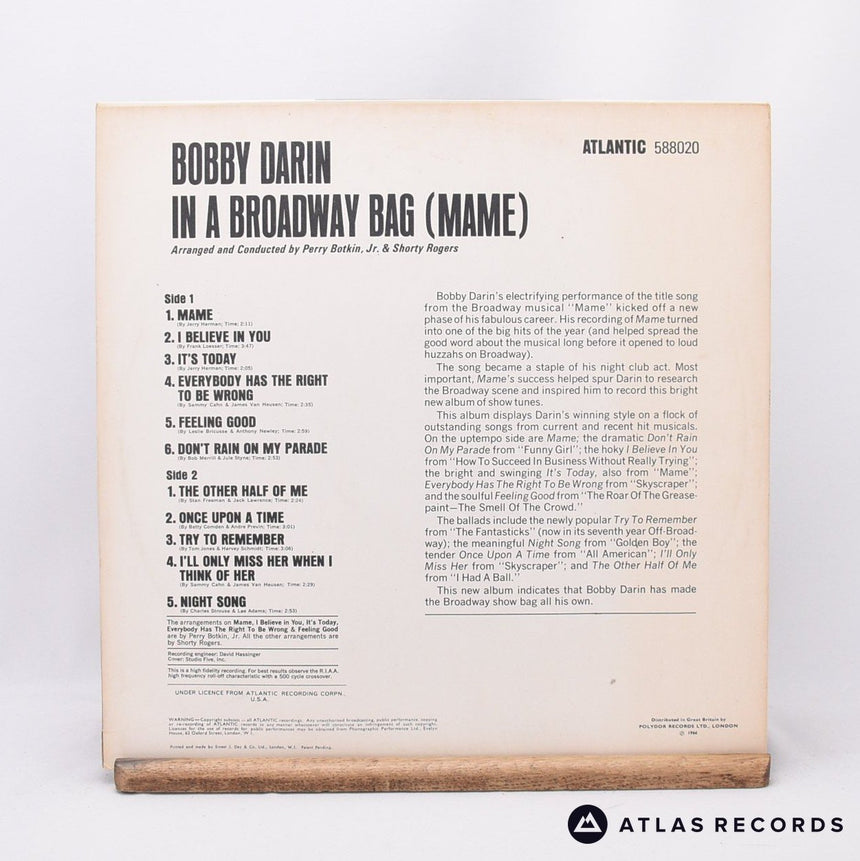 Bobby Darin - In A Broadway Bag (Mame) - LP Vinyl Record - VG+/VG+