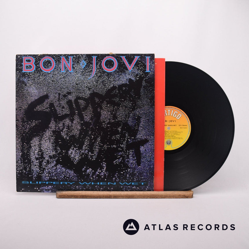 Bon Jovi Slippery When Wet LP Vinyl Record - Front Cover & Record