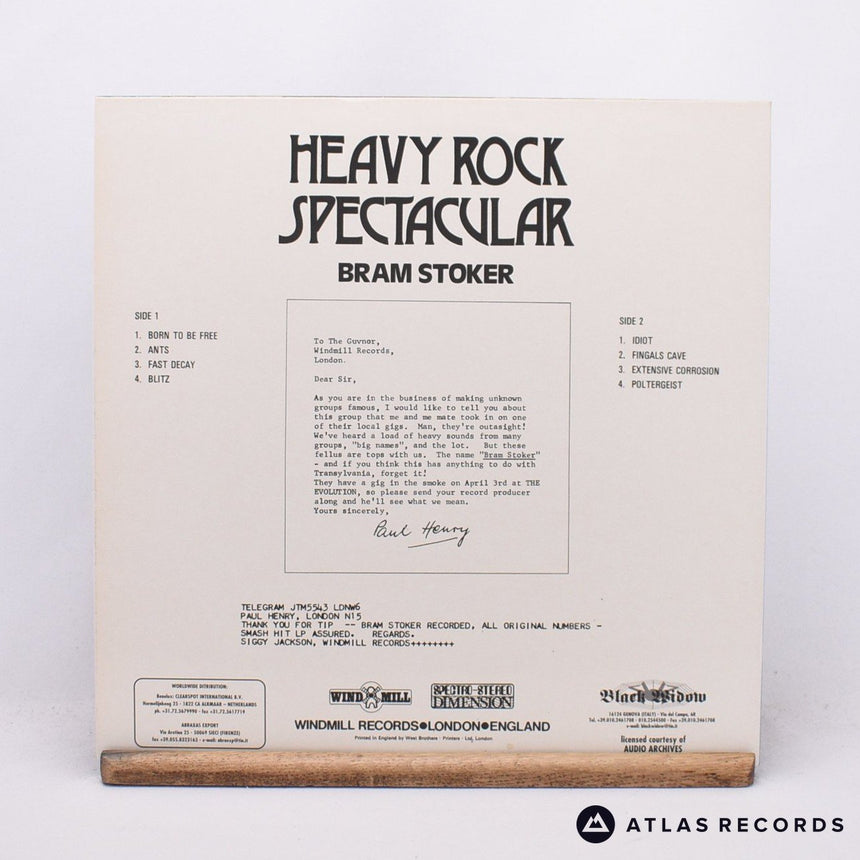 Bram Stoker - Heavy Rock Spectacular - Italy A B LP Vinyl Record - NM/NM