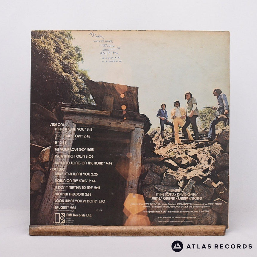 Bread - The Best Of Bread - Reissue LP Vinyl Record - VG+/VG+