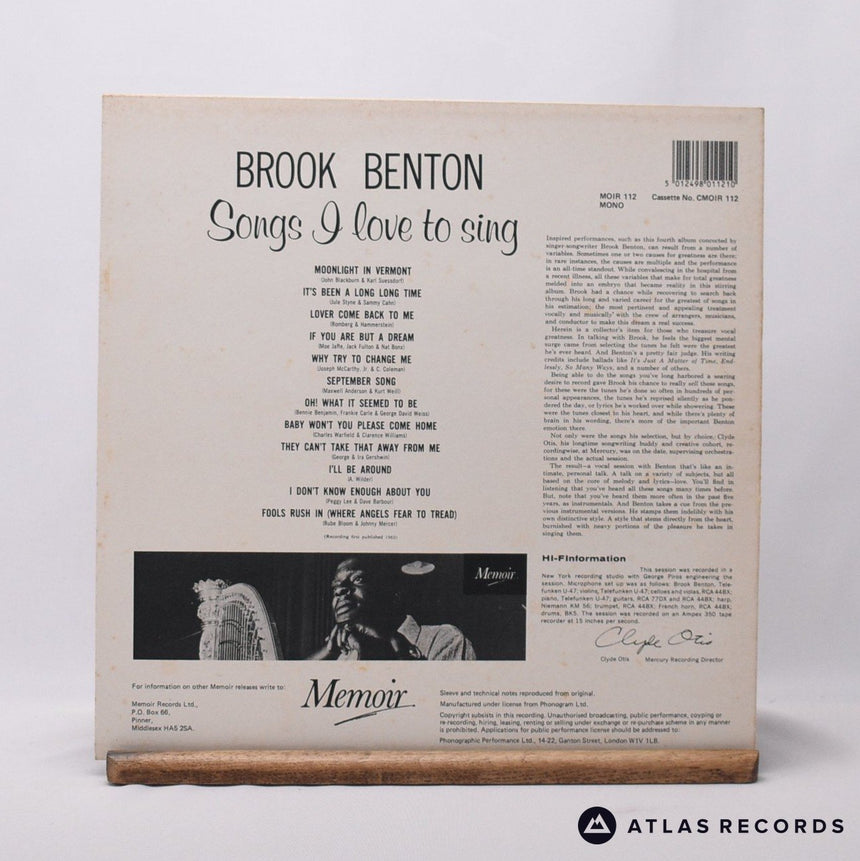 Brook Benton - Songs I Love To Sing - Mono Reissue LP Vinyl Record - VG+/EX