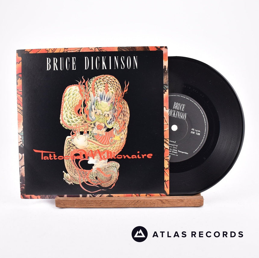 Bruce Dickinson Tattooed Millionaire 7" Vinyl Record - Front Cover & Record