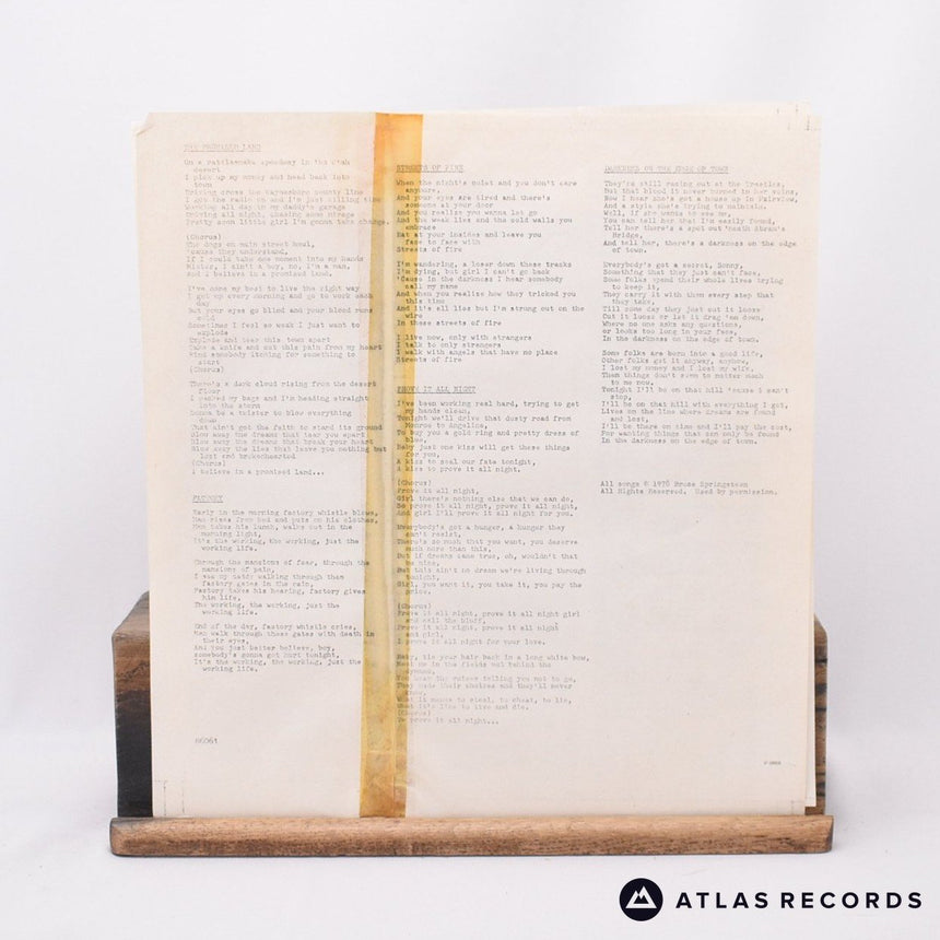 Bruce Springsteen - Darkness On The Edge Of Town - LP Vinyl Record - VG+/VG+