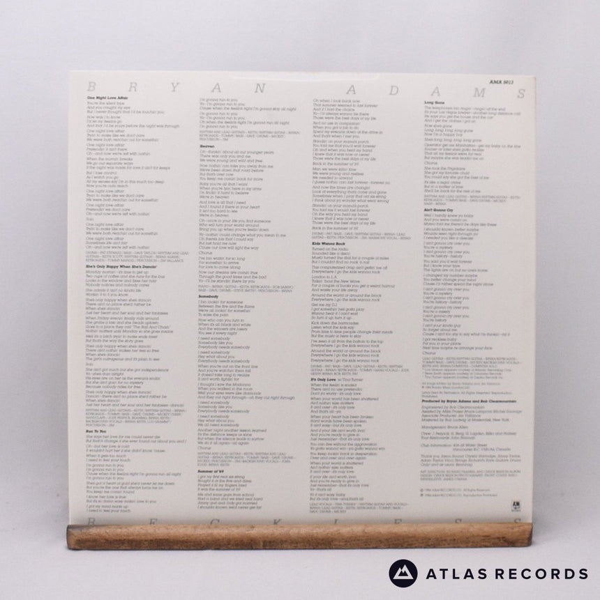 Bryan Adams - Reckless - Reissue LP Vinyl Record - EX/EX