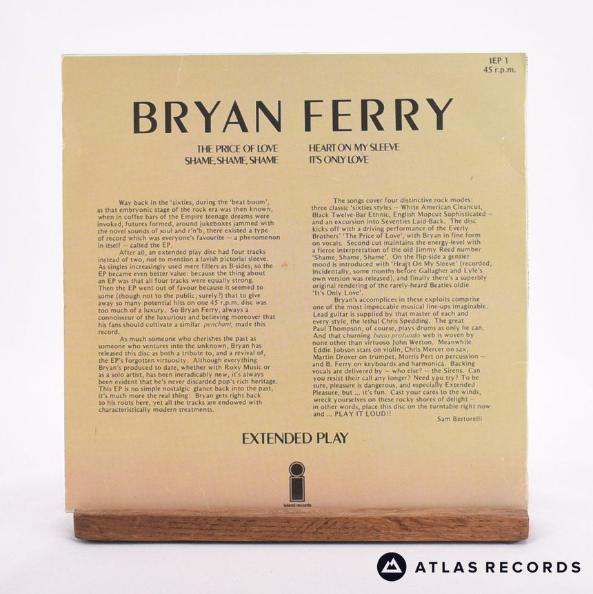 Bryan Ferry - Extended Play - 7" EP Vinyl Record - VG+/VG+