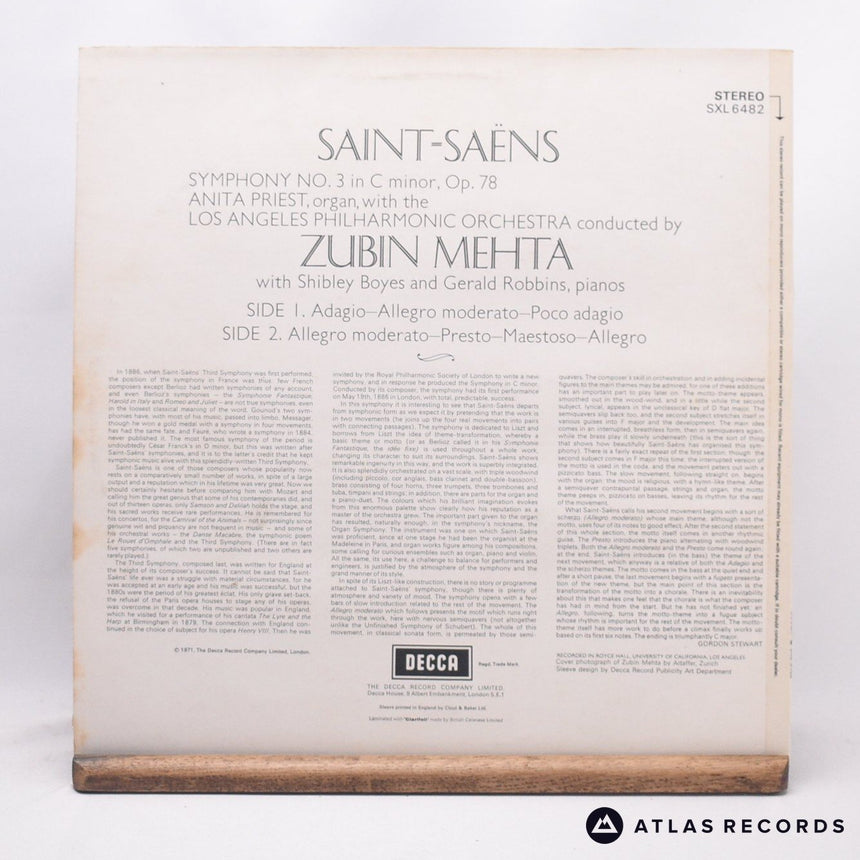 Camille Saint-Saëns - Saint-Saëns Symphony No. 3 In C Minor, Op. 78 - LP Vinyl