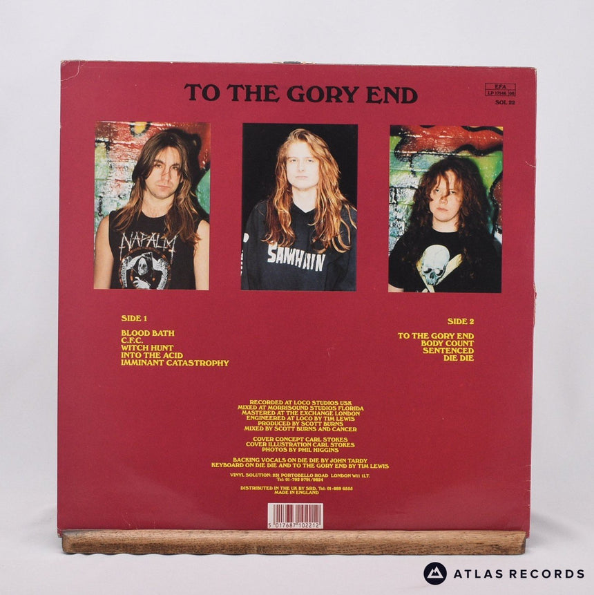 Cancer - To The Gory End - A1 B1 LP Vinyl Record - VG+/VG+
