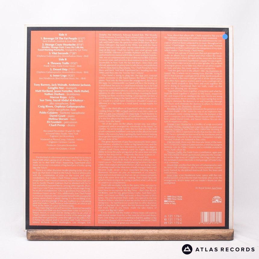 Charli Persip And Superband - No Dummies Allowed - LP Vinyl Record - EX/EX