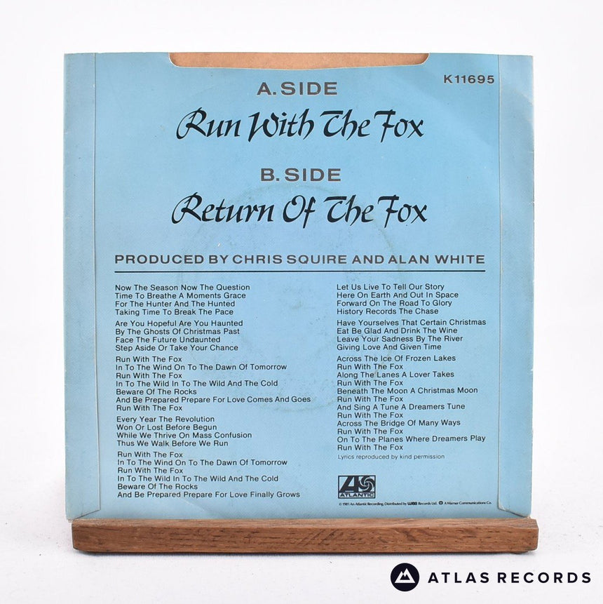 Chris Squire - Run With The Fox - 7" Vinyl Record - VG+/VG+