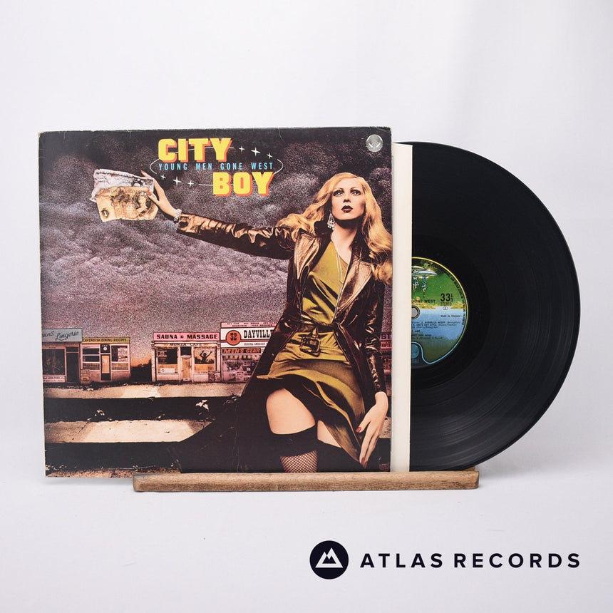 City Boy Young Men Gone West LP Vinyl Record - Front Cover & Record