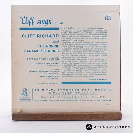 Cliff Richard - Cliff Sings No.4 - 7" EP Vinyl Record - VG+/VG+