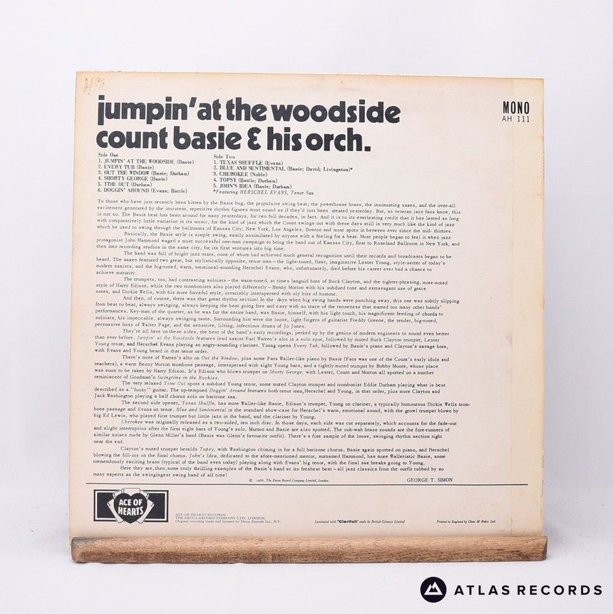 Count Basie Orchestra - Jumpin' At The Woodside - Mono LP Vinyl Record - VG+/EX