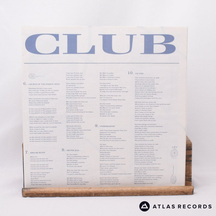 Culture Club - Colour By Numbers - Lyric Sheet LP Vinyl Record - VG+/EX